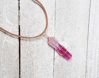 Violet resin crystal necklace, resin jewelry, resin crystal point, resin quartz point, gift for her
