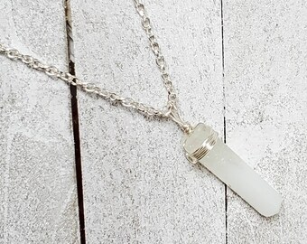 White frost resin crystal necklace, resin jewelry, gift for her