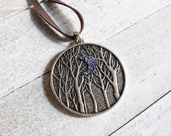 Moonlight pendant necklace, crescent moon, resin earrings, jewelry sets, gift for her