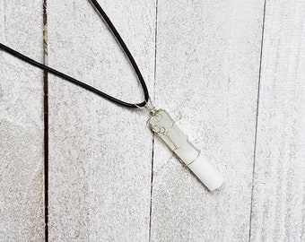 White frost round resin crystal necklace, resin jewelry, gift for her