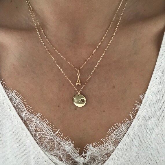 Pendentif Vieilli Plaqué Or – Médaillon Cœur Je T'aime, Bijou Vintage