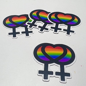 Rainbow Lesbian Symbol Sticker