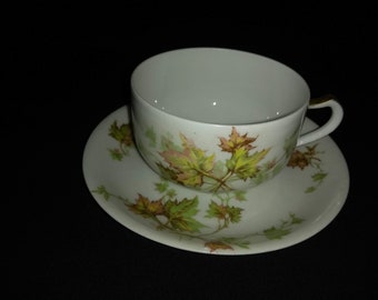 Haviland Autumn Leaf China 3" Teacup and Saucer