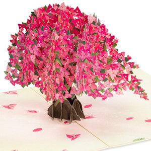 Paper Love Bougainvillea Tree  Pop Up Card , Mothers Day, All Occasion, 5" x 7"