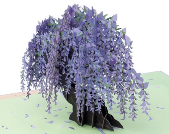 Paper Love Wisteria Pop Up Card, 3D Popup Greeting Cards, for Mothers Day, Spring, Fathers Day, Graduation, Birthday, Wedding, Anniversary,