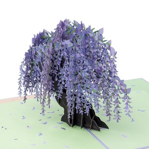 Paper Love Wisteria Pop Up Card, 3D Popup Greeting Cards, for Mothers Day, Spring, Fathers Day, Graduation, Birthday, Wedding, Anniversary,
