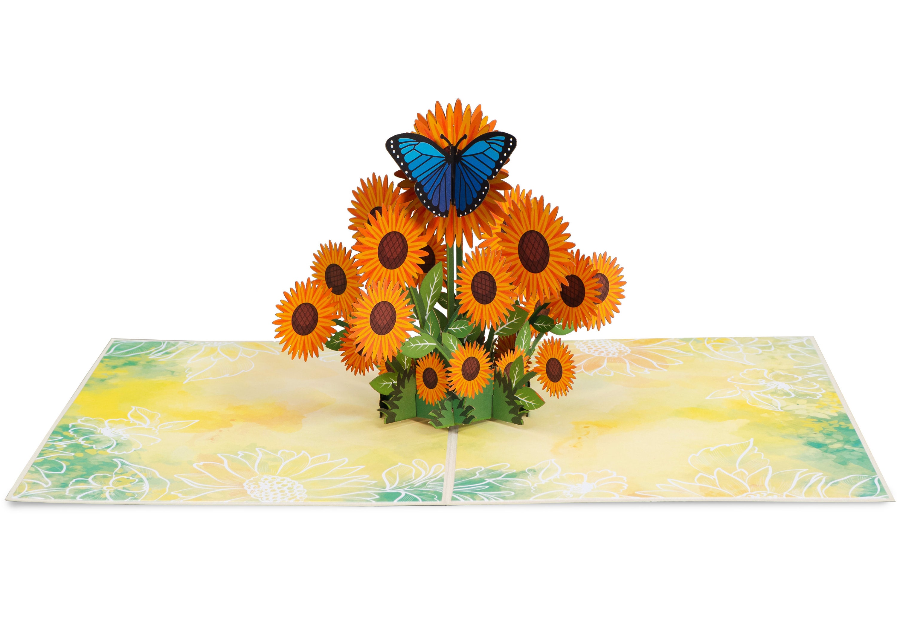 Paper Love Sunflowers Pop up Card Handmade 3D Popup Greeting Cards for ...