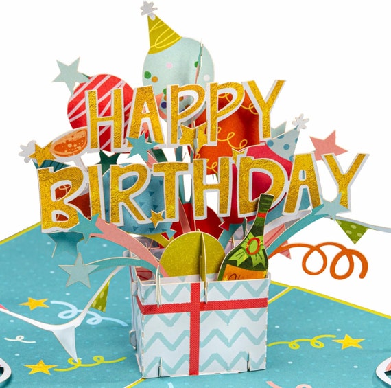 Paper Love 3D Birthday Pop up Card, Happy Birthday Box, for