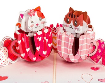 Pop-Up-Valentinstagskarte „I Love You So Mush“ – 3D, Umweltfreundlich Aus Recyceltem Papier, Mit Notizetikett (20,3 X 15,2 Cm)