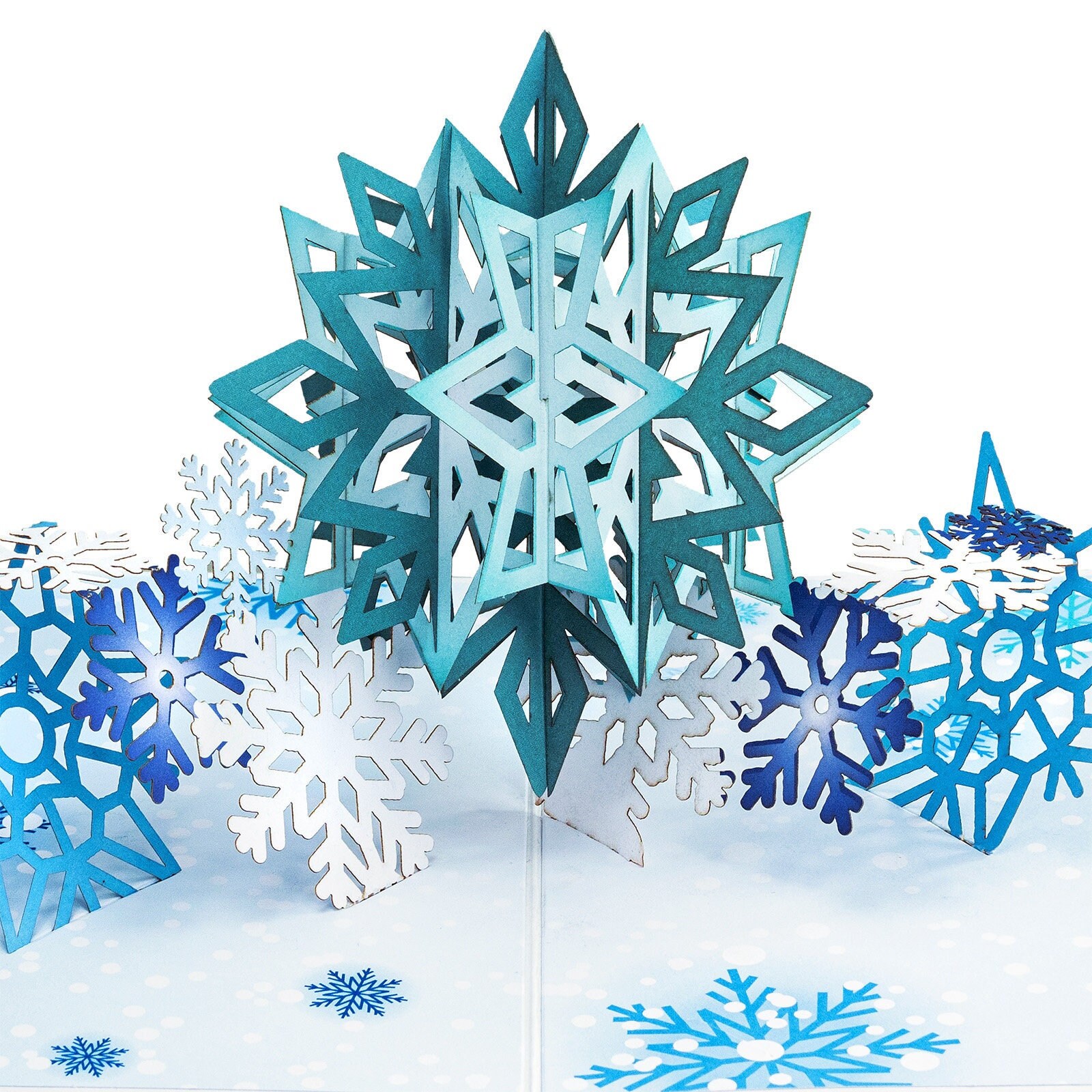 Paper Love 3D Snowflake Pop Up Card, Handmade Popup Greeting Cards, Gift  For Winter, Christmas or Holidays, 5 x 7 Cover - Includes Envelope and