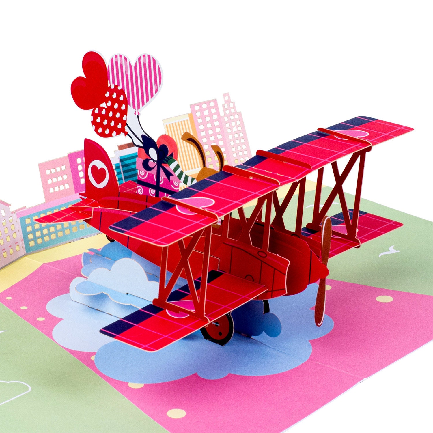 PaperLove Love Biplane Pop Up Card Handmade 3D Popup | Etsy