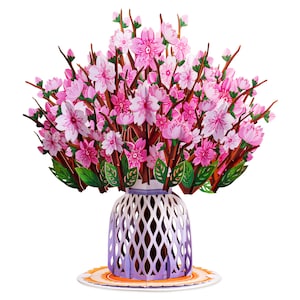 Paper Love HugePop Cherry Blossom Bouquet Pop Up, With Detachable Flowers, For All Occasion or Just Because - Jumbo 10&quot; x 14&quot; Card