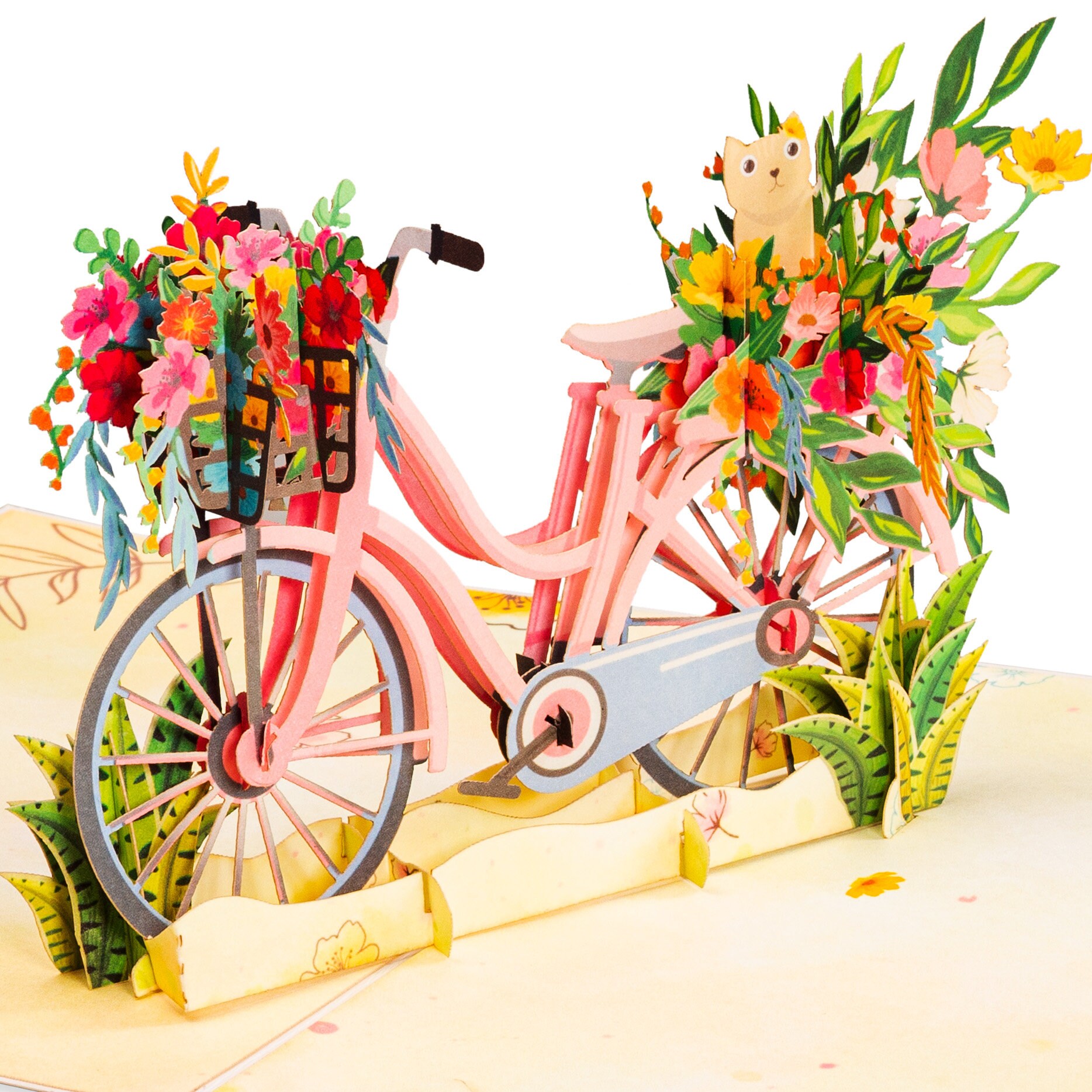 Paper Love Flower Bike Pop up Card, Popup Card for Mothers Day, All ...