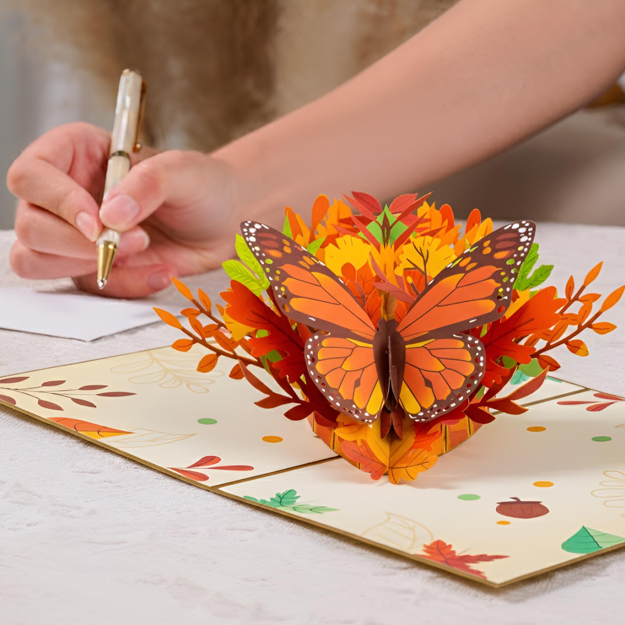Paper Love Fall Butterfly Pop-up Card, Handmade 3D Greeting Card - Etsy