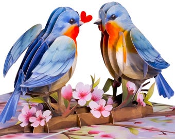 Paper Love Lovebirds Pop Up Card - Perfect for Celebrating Love
