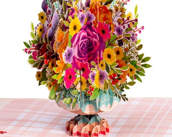 Pop of Art 3D Pop Up Mother’s Day Card, Flower Pot, For All Occasions - 5" x 7" Cover - Includes Envelope and Note Tag