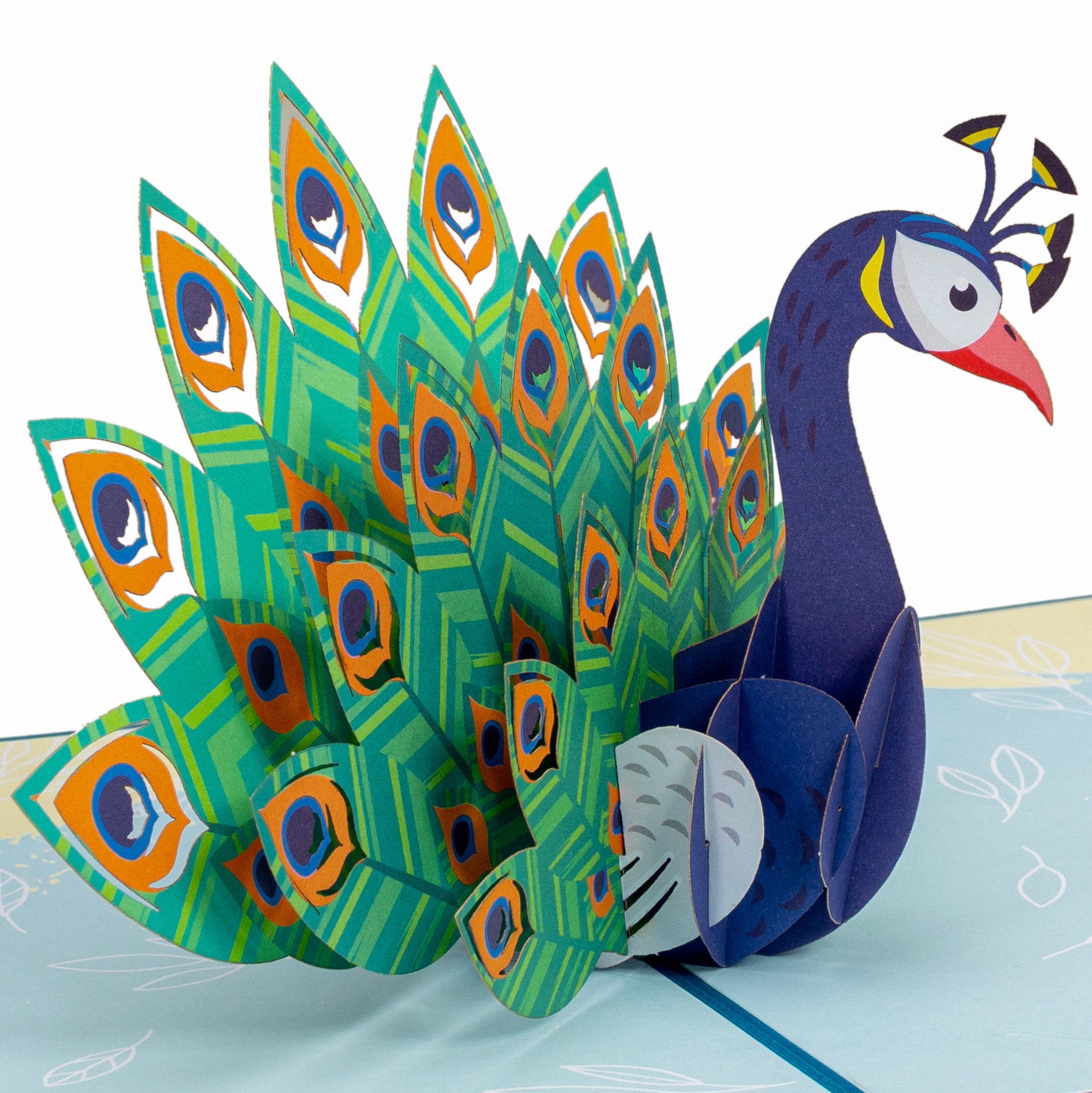 Stunning Crystal Peacock Pop-Up Card – Gold, Handmade-Style, For Any Occasion