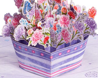 3D Flower Pop-Up Card, Handmade All Occasion Greeting Card