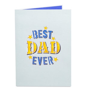 Paper Love 3D Pop-Up Vatertagskarte ‚I Lava You Dad‘ – 12,7x17,8 Cm, Mit Umschlag & Notizzettel, Für Papa & Opa
