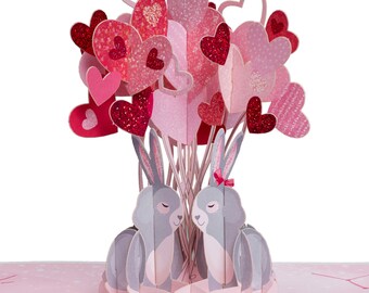 Pop-Up-Valentinstagskarte „I Love You So Mush“ – 3D, Umweltfreundlich Aus Recyceltem Papier, Mit Notizetikett (20,3 X 15,2 Cm)