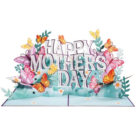 Paper Love 3D Happy Mothers Day Pop Up Card - 5" x 7" Cover - Includes Envelope and Note Card