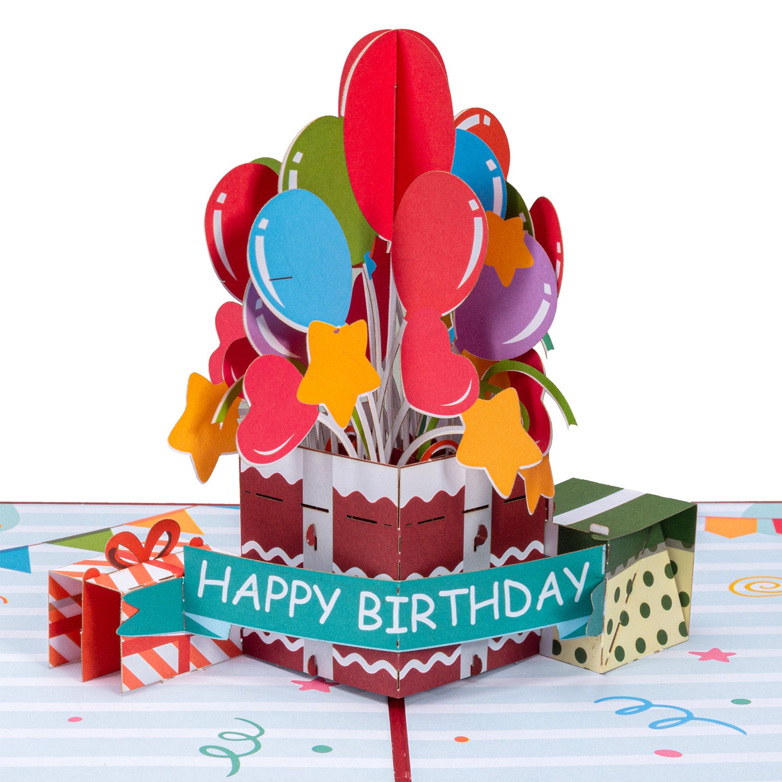 Paper Love Happy Birthday Balloons Pop up Card Handmade 3D - Etsy