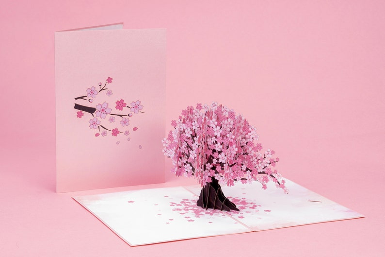 Paper Love Cherry Blossom Tree Pop Up Card, 3D Popup Greeting Cards, for Mothers Day, Spring, Fathers Day, Graduation,Birthday,Wedding 5x7 image 7