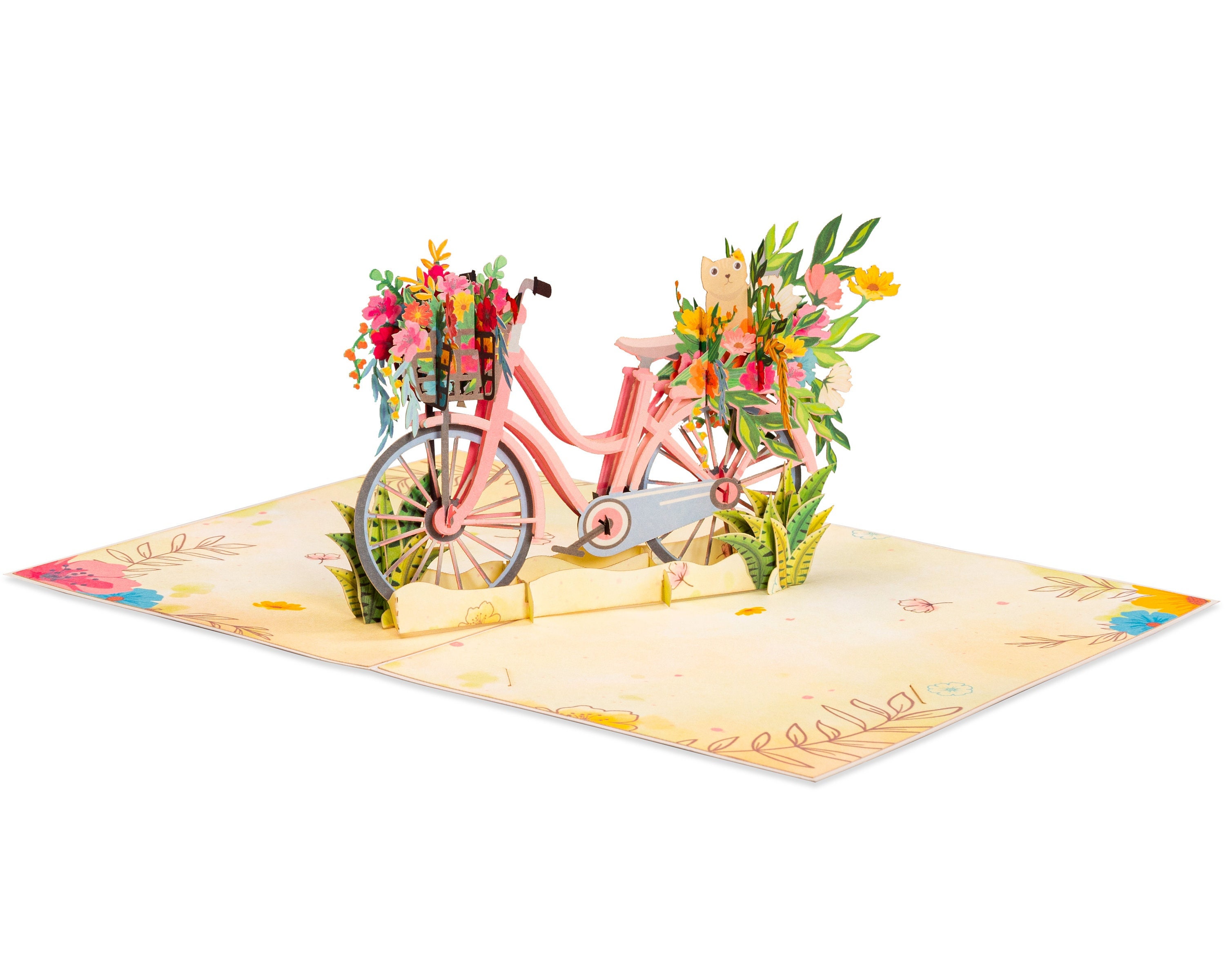 Paper Love Flower Bike Pop up Card, Popup Card for Mothers Day, All ...