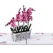 Paper Love Orchids Premium Pop Up Card, Handmade 3D Popup Greeting Cards for Mothers Day, Valentines Day, Wedding, Anniversary,Romance, 5x7' 