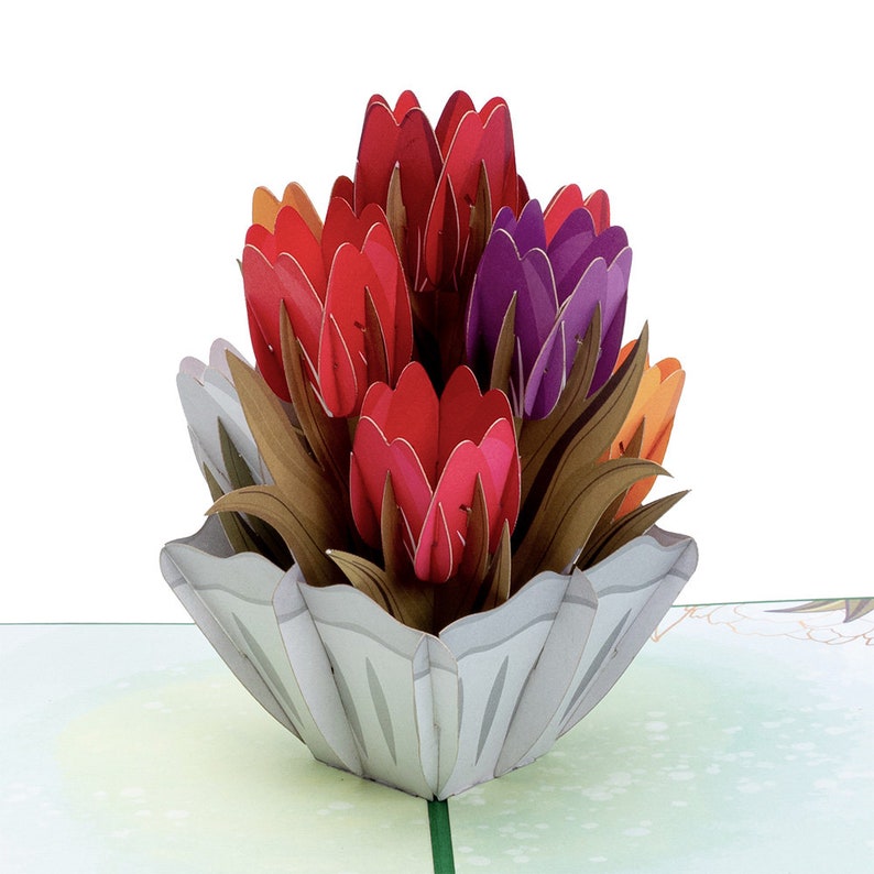 Paper Love Tulips Pop-Up Card, Premium 3D Popup Greeting Cards, for Mothers Day, Fathers Day, Birthday, Wedding, Anniversary, Thank You image 6