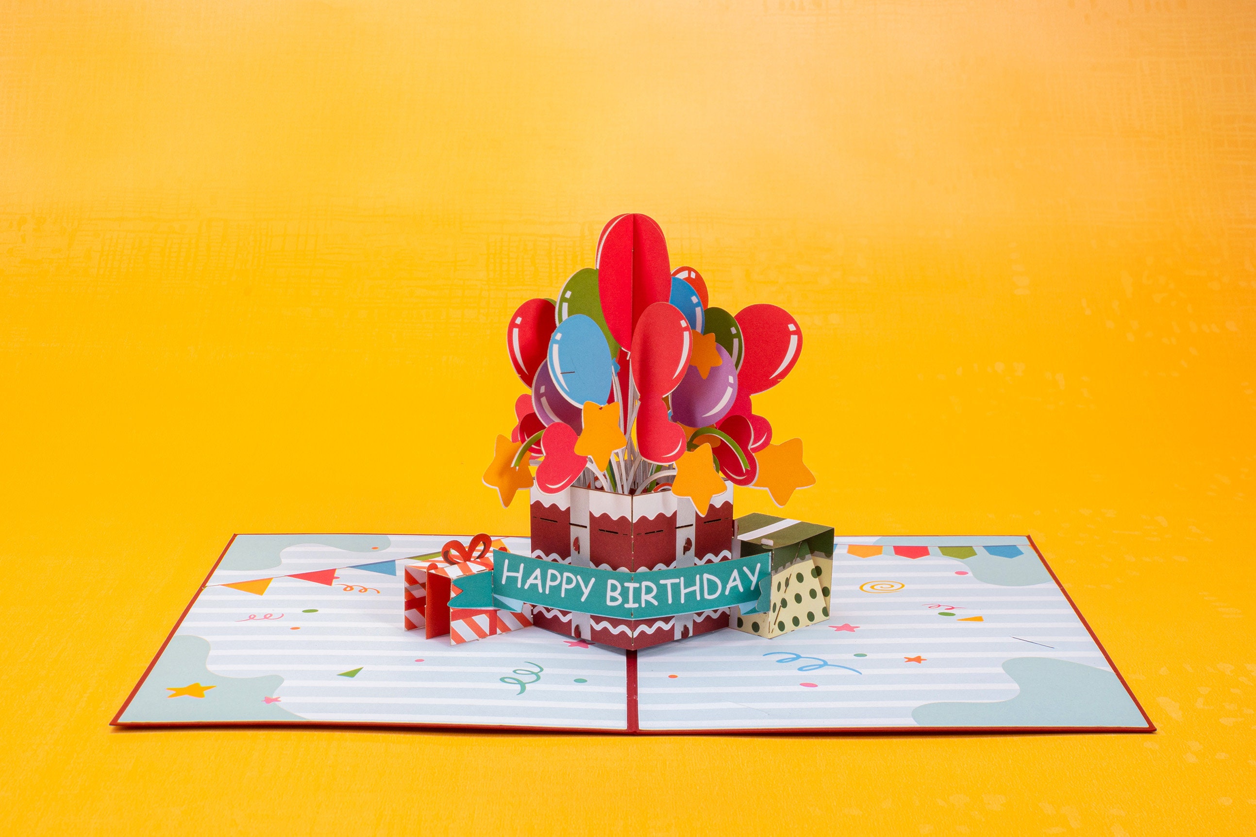 Paper Love Happy Birthday Balloons Pop up Card Handmade 3D - Etsy