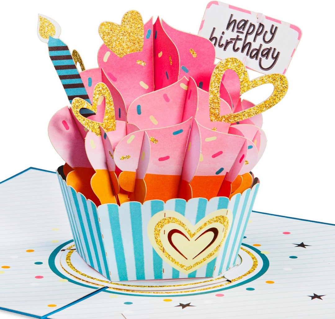 Paper Love 3D Birthday Pop up Card With Detachable Keepsake Cupcake ...