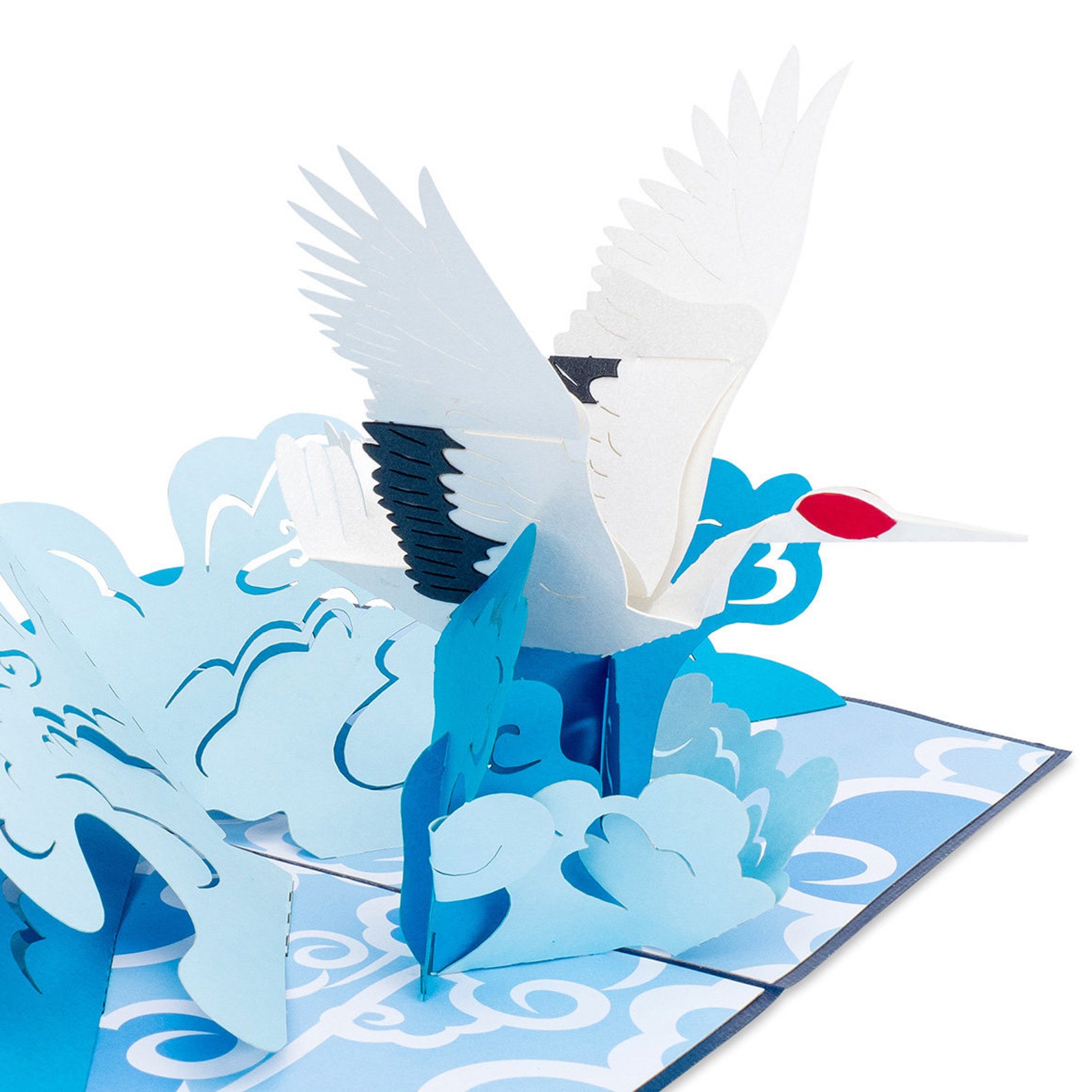 Paper Love Japanese Crane Pop Up Card 3D Popup Greeting Etsy