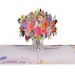 Paper Love Floral Arrangement Premium Pop Up Card, Handmade 3D Popup Greeting Cards for Mothers Day, Wedding, All Occasion | 5' x 7' 