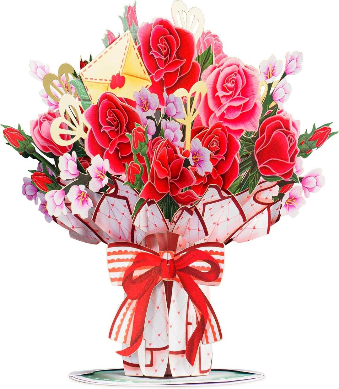 Paper Love 3D Pop-Up-Karte Mit Rosen – 12,7x17,8 Cm, Inkl. Umschlag & Notizzettel Für Besondere Anlässe