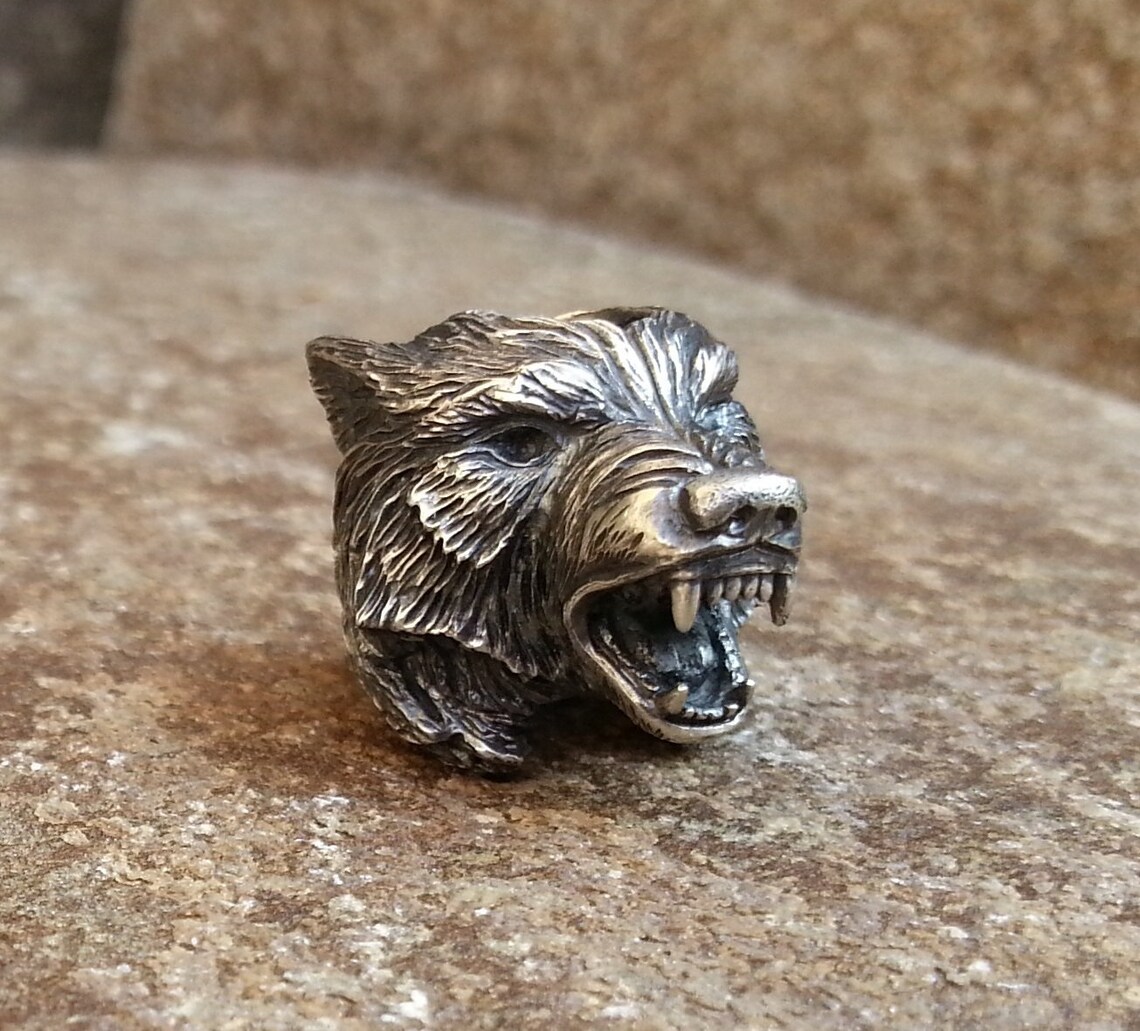 Wolf Viking Berserk Bead Knife Lanyard Bead Paracord Bead | Etsy