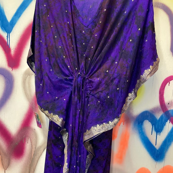 Drawstring Classic Kaftan Midi -  Purple Reign