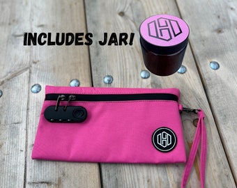 Smell Proof Pink Clutch with Lock, Stash Box, Stash Bag, Bag with Lock, Smell Proof Storage, Smell Proof Bag, 420, Gift for Her/Him