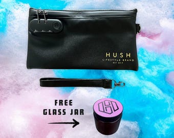 Lockable Smell Proof Vegan Leather Clutch Bag