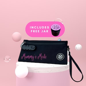 Mommy's Meds Pochette antiodore con lucchetto, scatola portaoggetti, borsa portaoggetti con lucchetto, contenitore antiodore, borsa antiodore, regalo di Natale per la mamma