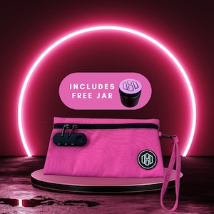 Pochette rosa antiodore con lucchetto, scatola portaoggetti, borsa portaoggetti, borsa con lucchetto, contenitore antiodore, borsa antiodore, regalo per lui/lei, festa della mamma