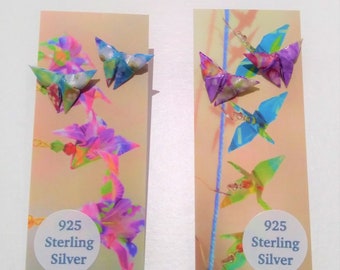 Origami Sterling Silver Örhängen - Liten Stjärna / tillverkade av japansk konstnär i London