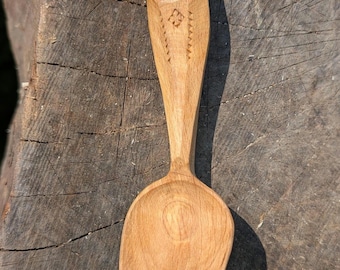 Hand Carved Spalted Beech Spoon