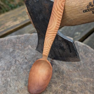 Hand Carved Cherry Spoon.