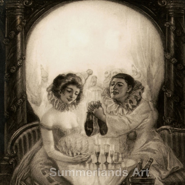 Salvador Dali L'Amour de Pierrot, Fine Art Print, Format A1, Giclee Gallery Grade Paper Canvas Skull Wall Art vintage Home Decor Victorien