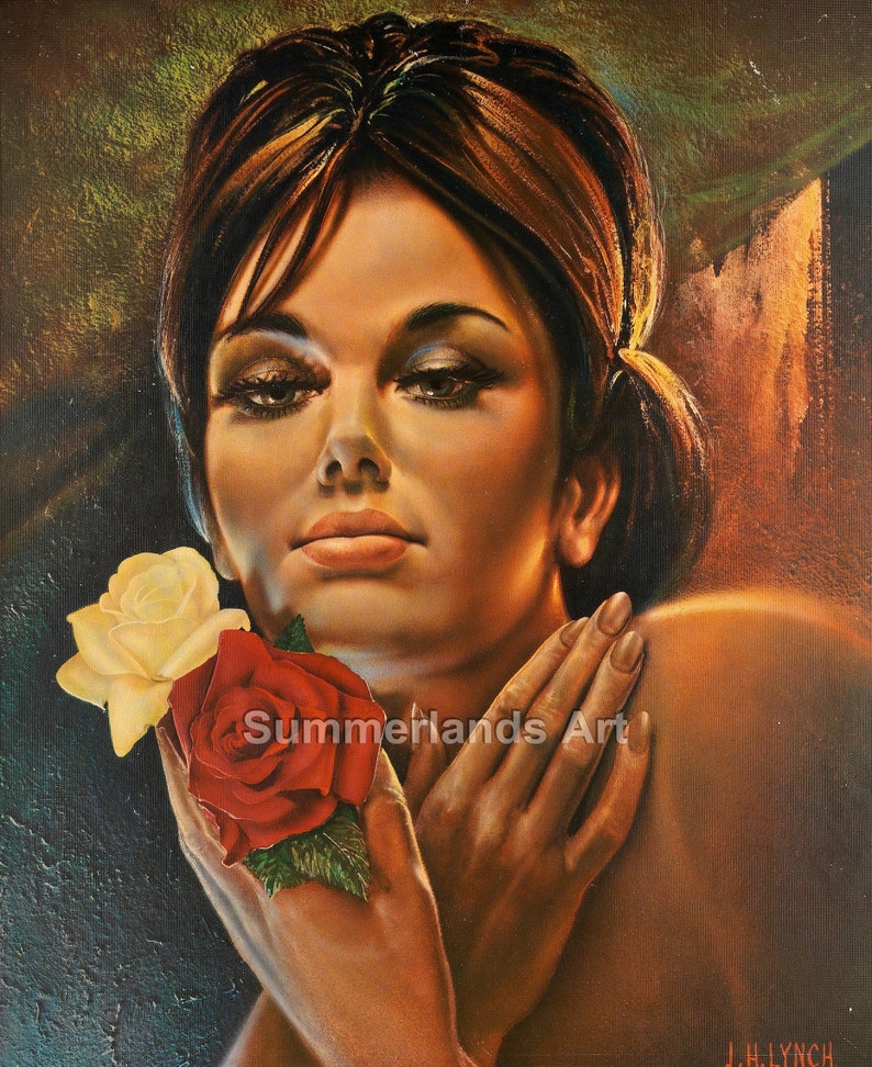 JH Lynch Lisa Rose 60x70cm Fine Art Print Giclee Gallery Grade Paper Or Canvas Vintage Wall Home Decor Interior Design image 1