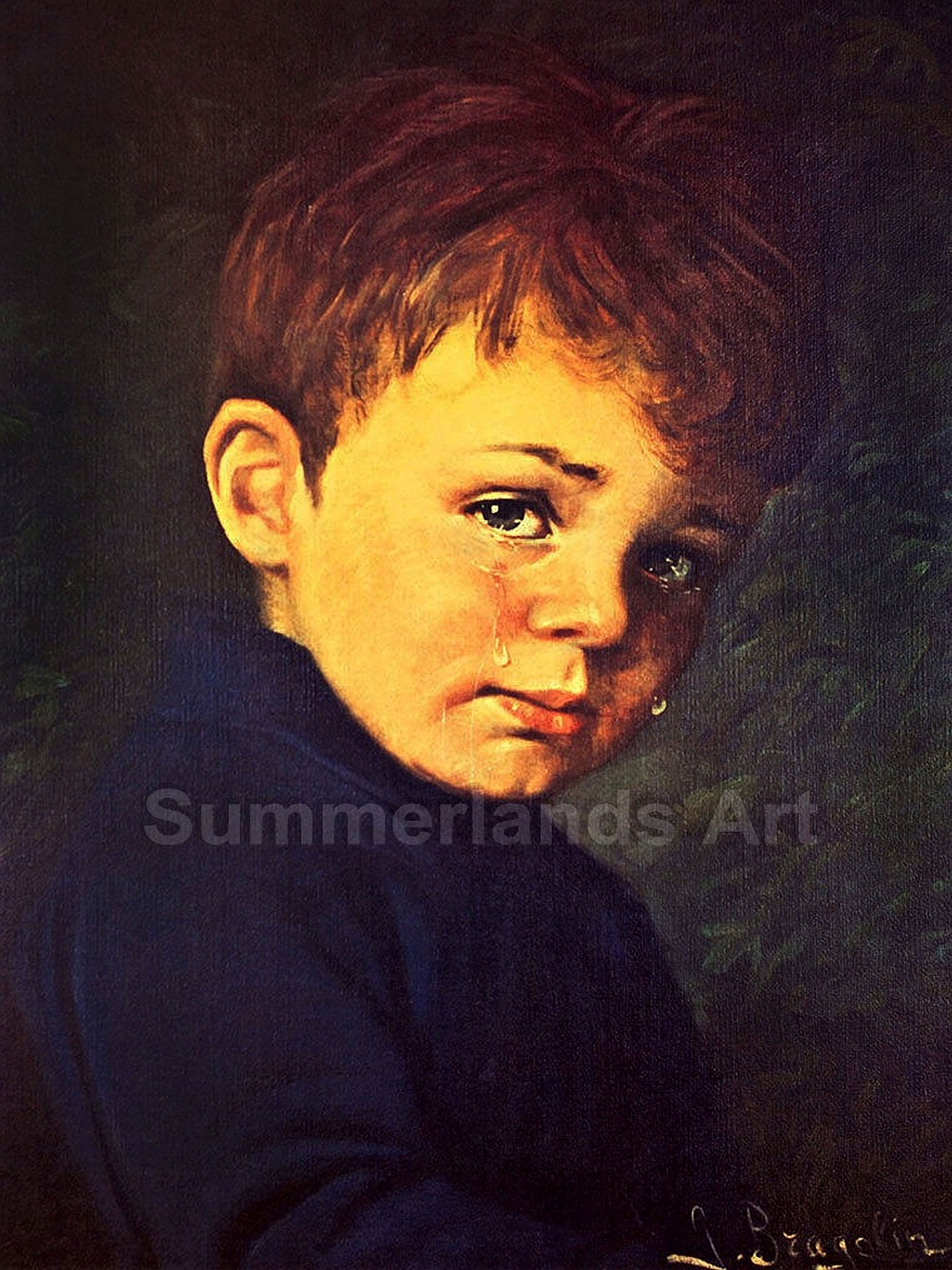 Crying boy deals image