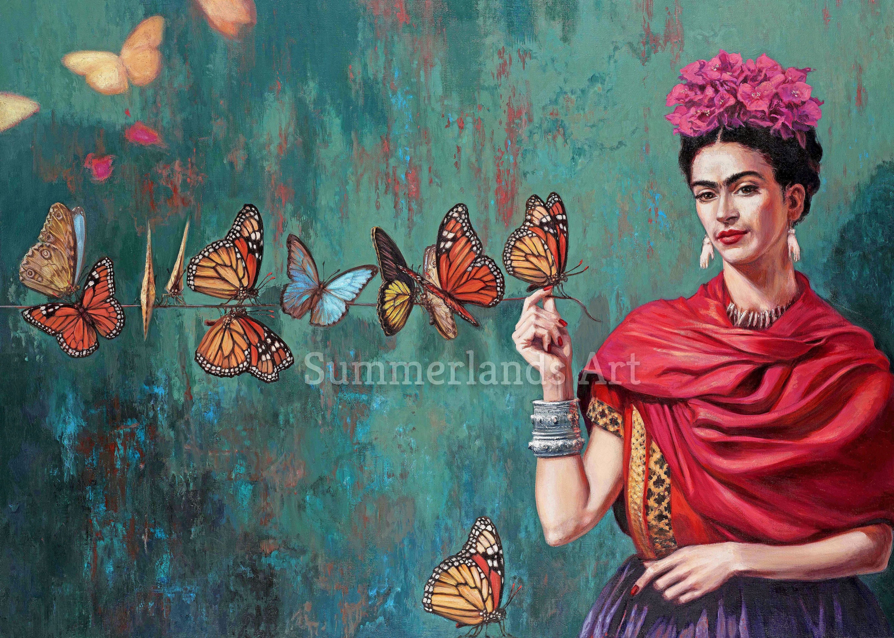 Frida Kahlo Butterfly 90x60cm Fine Art Print Giclee Gallery - Etsy