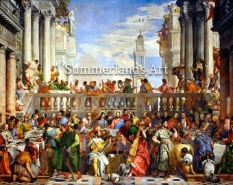 Paolo Veronese The Wedding at Cana, Fine Art Print, 70x50cm, Giclee Gallery Grade Paper Or Canvas, Flammarion Engraving Medieval Renaissance