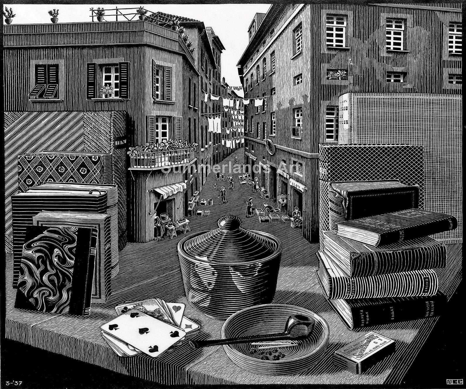 MC Escher Still Life And Street 70x60cm Fine Art Print Giclee | Etsy